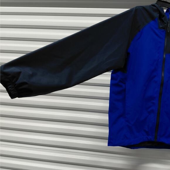 Adidas Terrex Rain.RDY Jacket Mens Medium Blue Hooded Waterproof Windbreaker - Picture 5 of 13